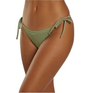 Roxy Women's Essaouira Side Tie High Leg Cheeky Bikini Bottom Oil Green Large XL